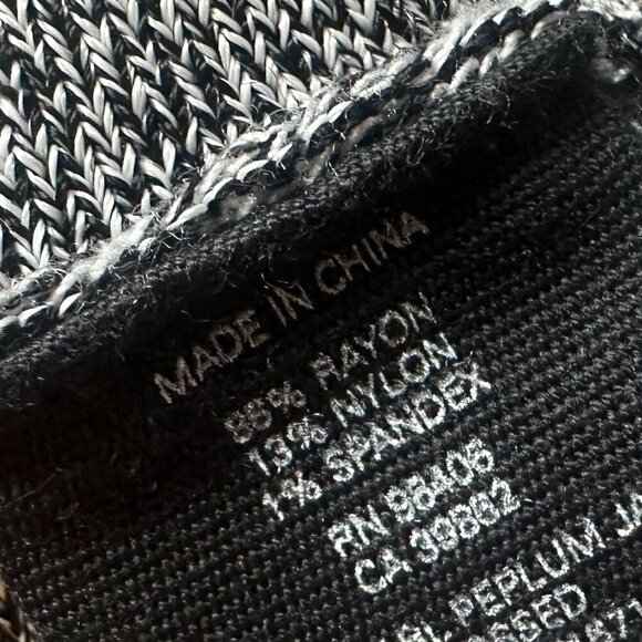 Theory Grey Marled Zip-Down Peplum Sweater Jacket Stretch Size Large Women's - Picture 10 of 10